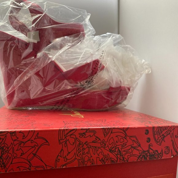 American Rag Rochelle Peep Toe Platform Wedge Red - Picture 3 of 10